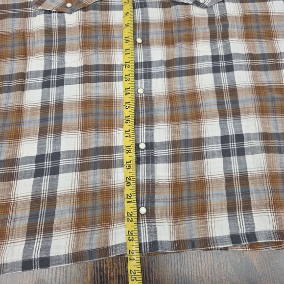 Blake Shelton Lands End Mens 3XL Flannel Shirt Pearl Snap Western Long Sleeve - Picture 7 of 7